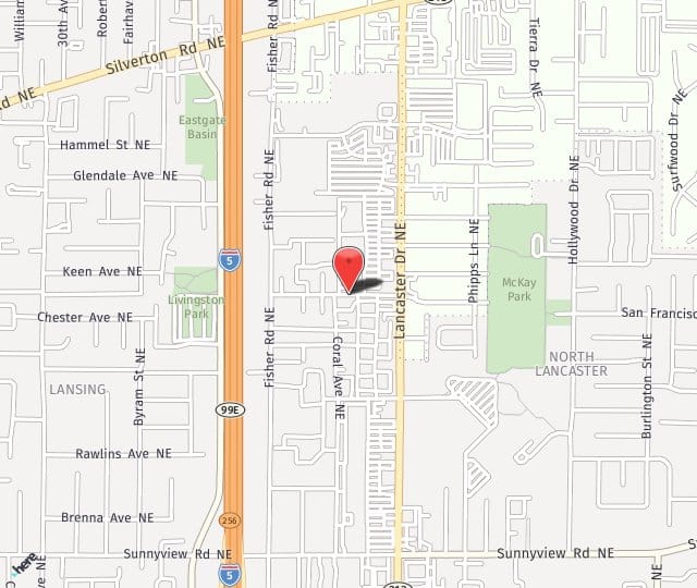 Map showing the Salem Office