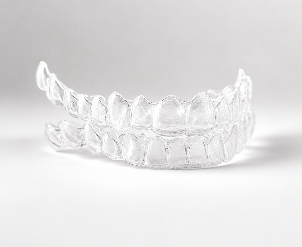 Clear Essix orthodontic retainer